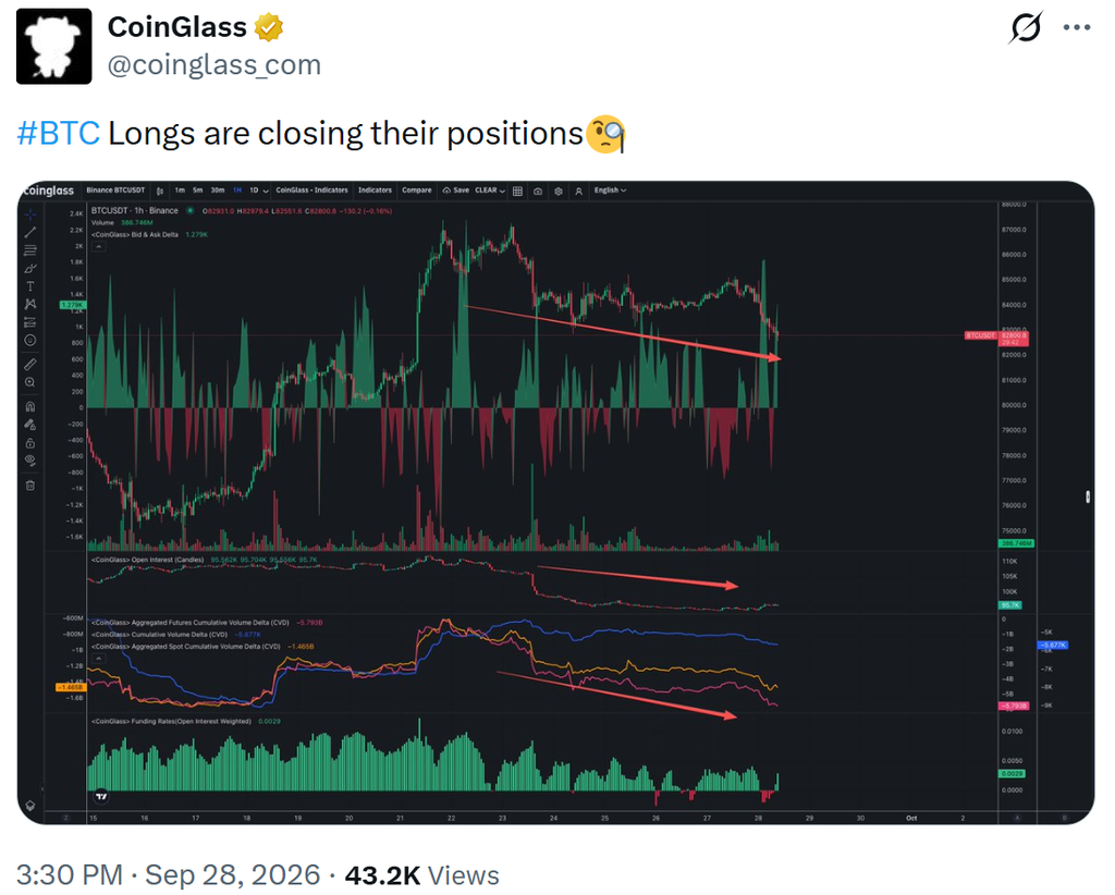 Bitcoin BTC on-chain data chart by coinglass