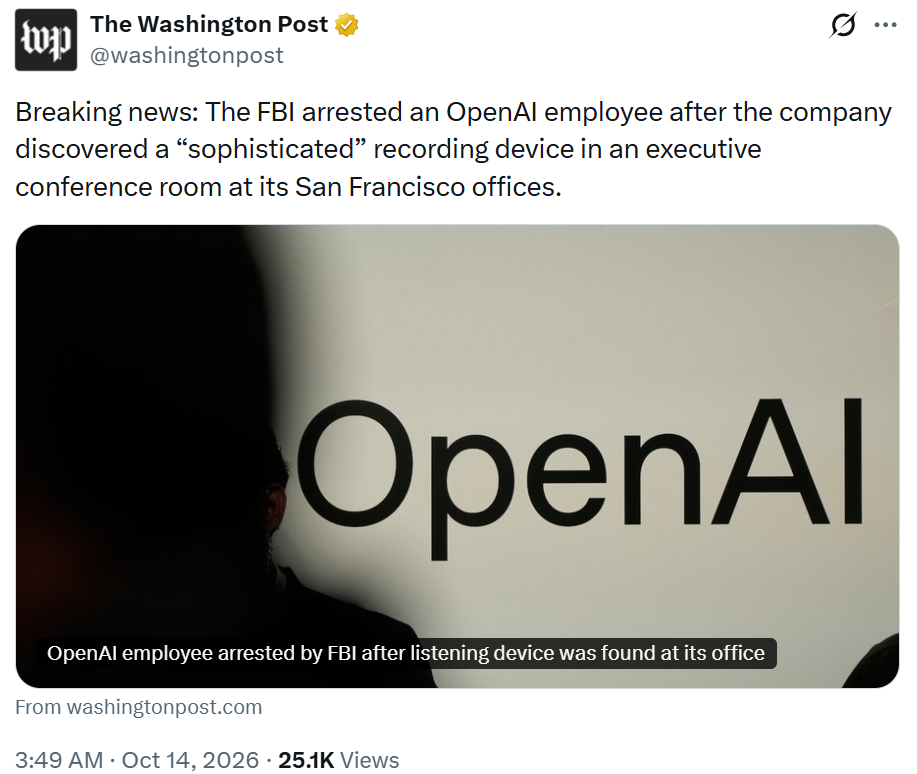OpenAI reported no access to model weights, code, or customer data